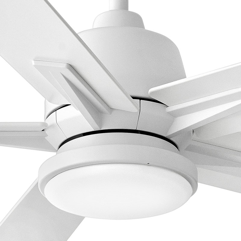 52" 5 - Blade LED Smart Standard Ceiling Fan with Remote Control and Light Kit Included, Matte White