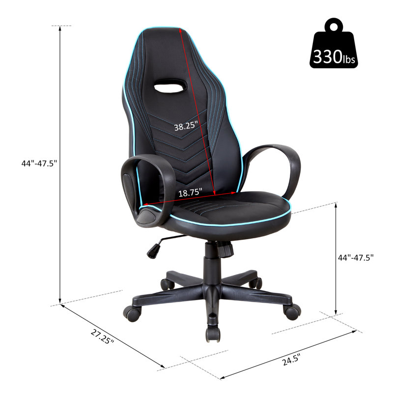 Fauteuil de jeu ergonomique, Bleu