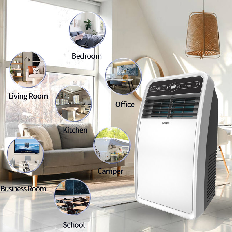 Shinco 8,000 BTU White Portable Air Conditioner with Remote