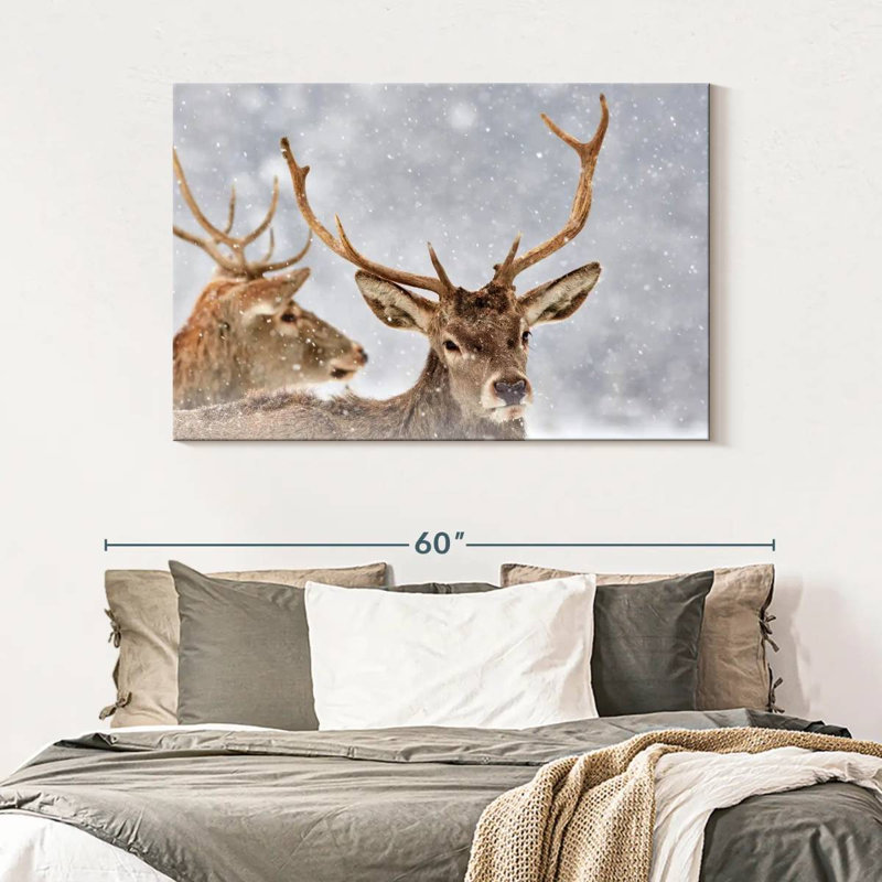 Cerf rouge d'hiver Brampt, H 32 po x l 48 po