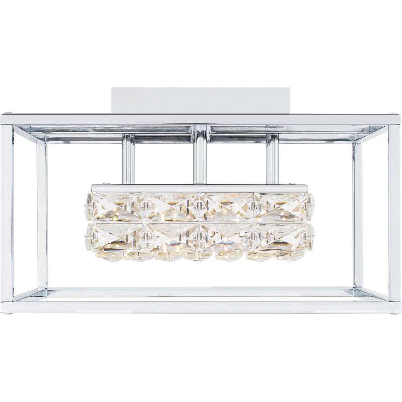Krenare Integrated LED Polished Chrome Semi-Flush Mount