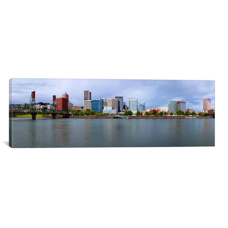 « hawthorne bridge willamette river, 2010 », reproduction de photo sur toile, H 16 po x l 48 po x P 1,5 po, Toile tendue