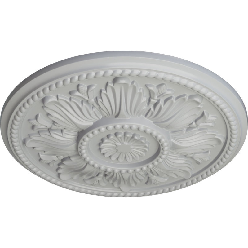 Médaillon de plafond Endurathane Edinburgh, DE 18 po x P 1 3/4 po (convient aux auvents jusqu'à 5 1/4 po), Givre