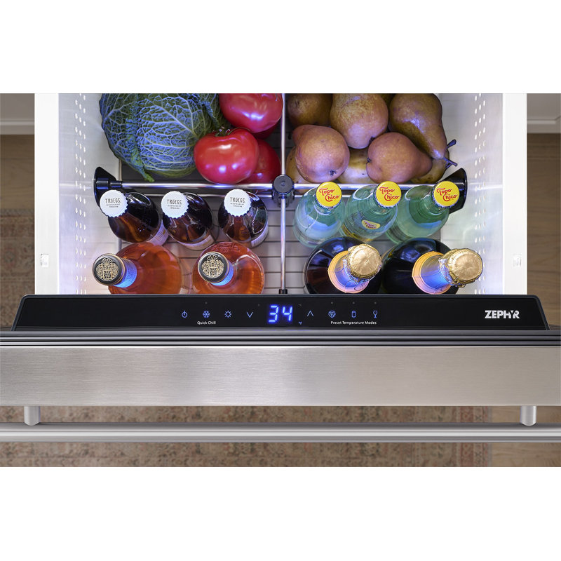 Zephyr Presrv 24" Stainless Steel Built-In Single Zone Refrigerator Drawers