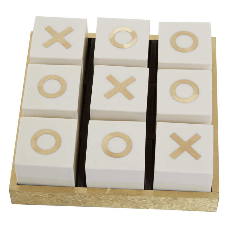 Colvin Canora Grey 2 Player Buffalo Bone Tic Tac Toe, White