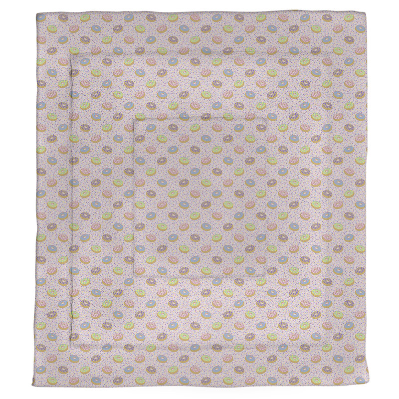 Édredon simple réversible Katelyn Elizabeth Donuts, Édredon grand, Rose/mauve