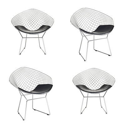 17.5'' H Upholstered Metal Armchair