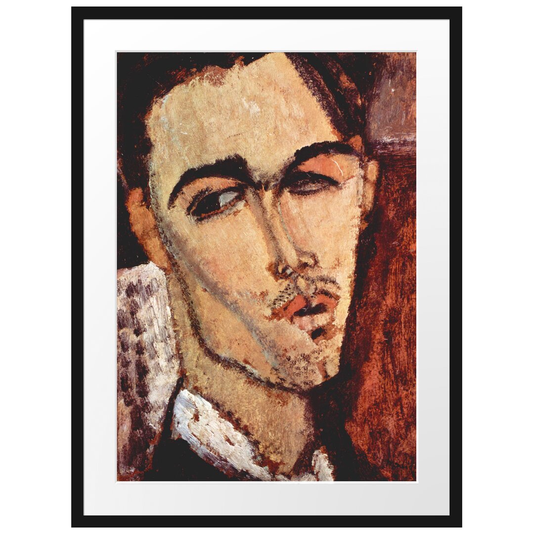 Gerahmter Kunstdruck Portrait of Celso Lagar von Amedeo Modigliani