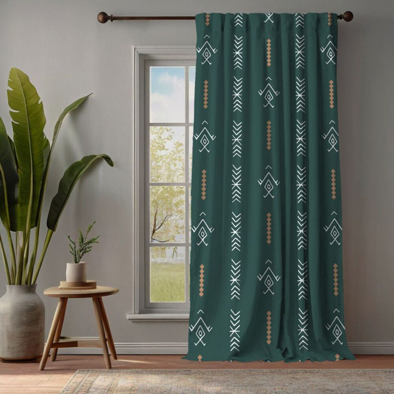 Rideau à panneau simple, L 52 po x L 63 po, Menthe foncée