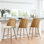 Tabouret de comptoir rembourré H 27 po Briahnna