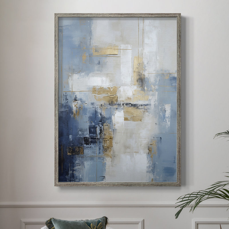 ABSTRACT Series Dxxxxi, reproduction encadrée - bois massif, H 11 po x l 9 po