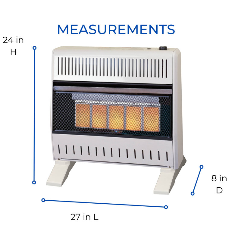 ProCom Heating Ventless Infrared Plaque Heater With Base Feet, T-Stat Control, 25000 BTU, Liquid Propane