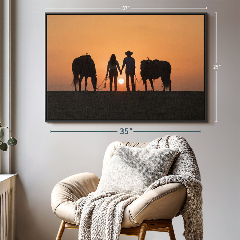 «Cowboy Couple Wall Art», H 25 po x l 37 po