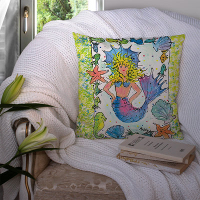  Housse et insert de coussin d'extérieur carré blond Funky Mermaid
