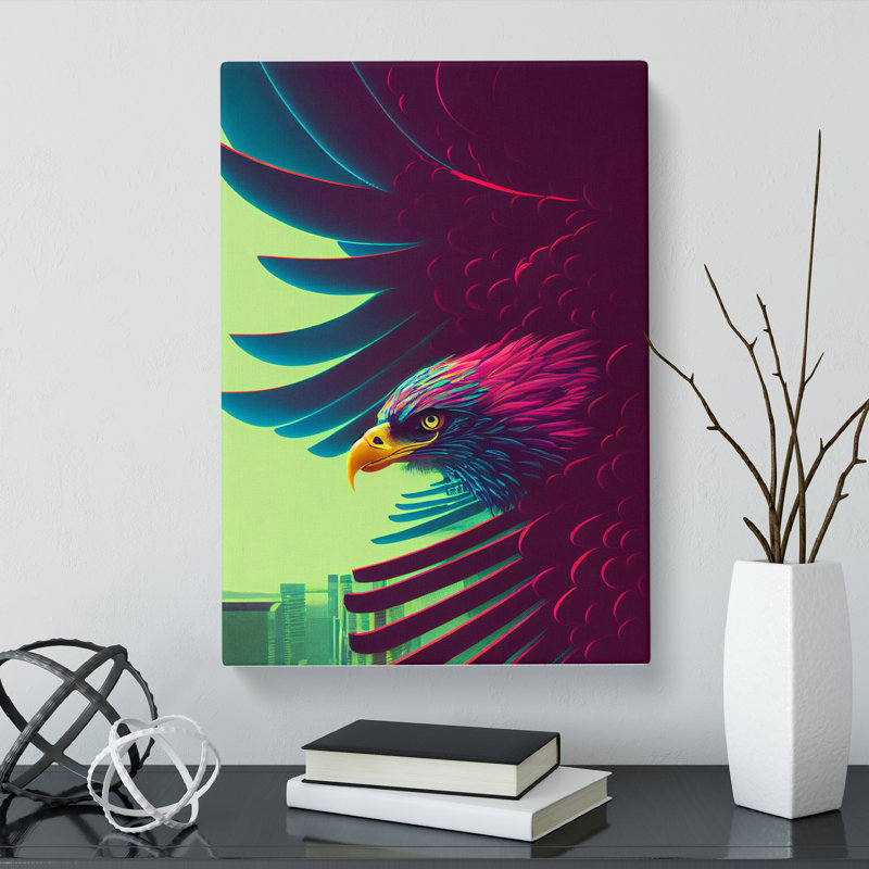 Woodbranch Eagle Cyberpunk - Wrapped Canvas, 60cm H x 40cm W x 3cm D