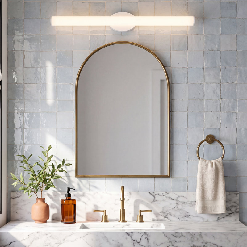 Delphine Dimmable LED Bath Bar, Brushed Nickel