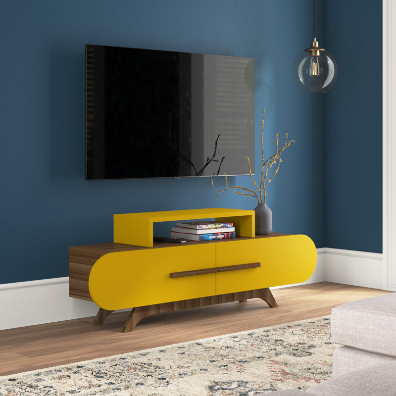 Abagail Unfinished TV Stand for TVs up to 55", Yellow