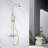 Modern 10" Wall Mounted Exposed Rainfall Shower System with Height Adjustable Handheld Shower and Rotatable Shower Head-129184333