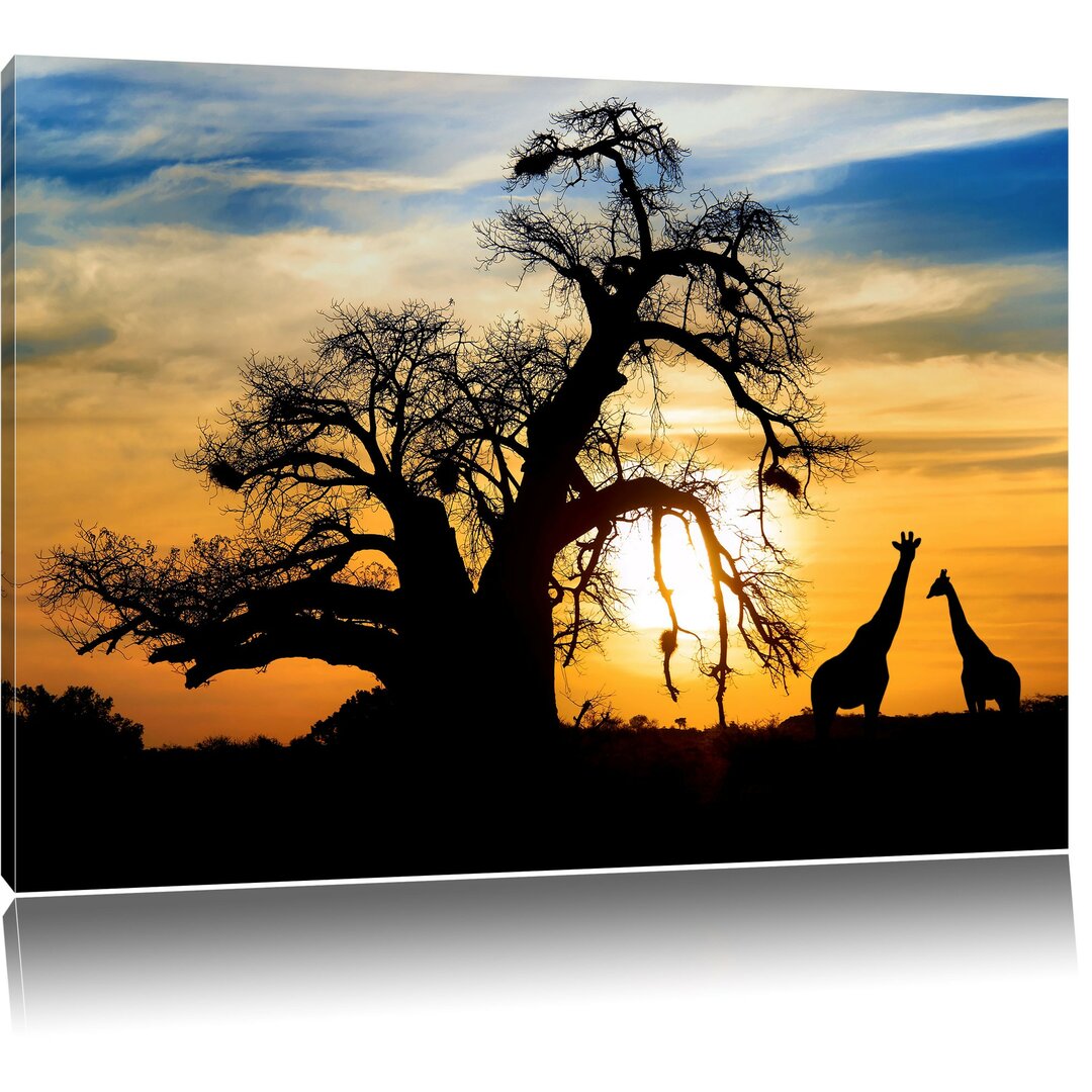 Gerahmtes Poster Two Giraffes in the Wilderness