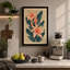 Orange Lilies in Teal Botanical - Wrapped Canvas-401811998-401811985