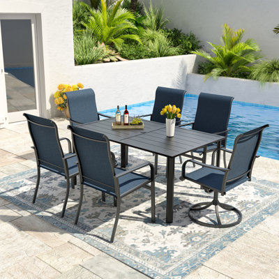 6 - Person Patio Dining Set With 63" Rectangular Table