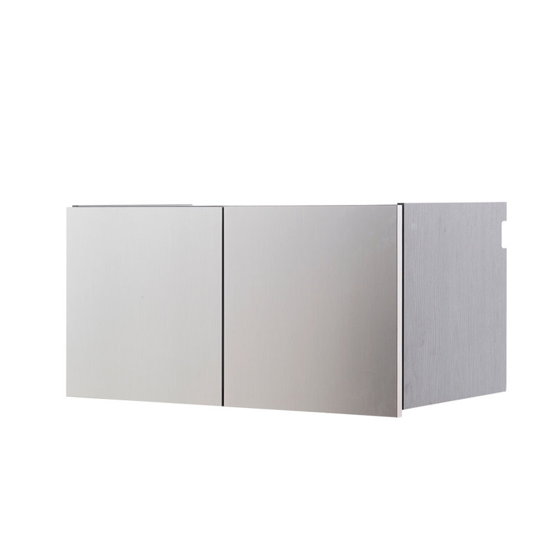Armoire de garage murale de série Nova, gris métallique, avec portes et tiroirs à fermeture amortie