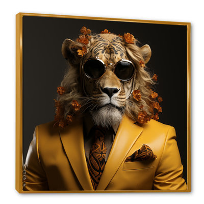 Lion In Suit Fashion Elegance  - Lion Animal Wall Art