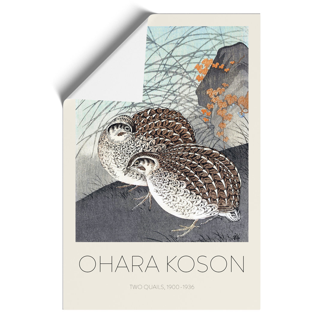 Two Quails Print by Ohara Koson - Frameless Print