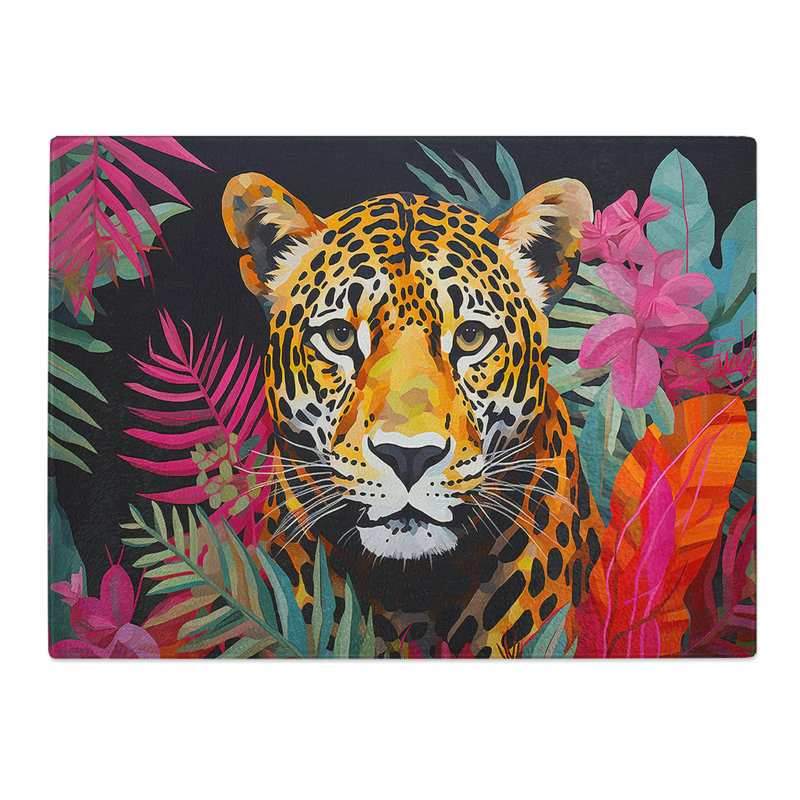 Leopard Minimalism  Glass Chopping Board