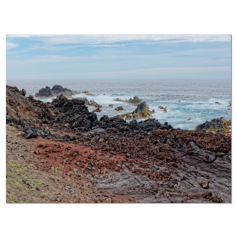 Beautiful Azores Rocky Coast - Reproduction de photo sur toile tendue, H 8 po x l 12 po x P 1 po