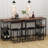 Bar Table and Chairs Set with Power Outlet, Pub Table and Chairs Set for 2 with 2 Storage Shelves-904538284