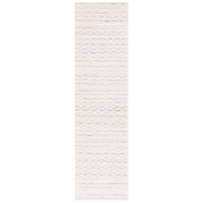 Khriz Hand Tufted Wool Cotton Geometric Rug in Gray