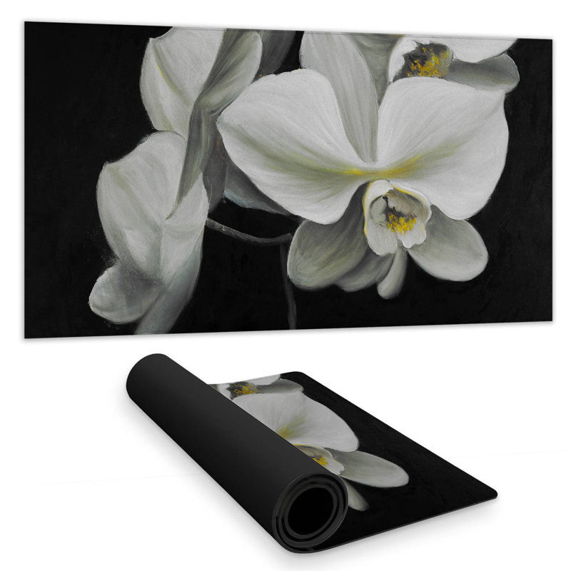 White orchids - 15.75"x31.50" Desk mat