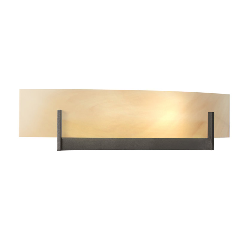 Scone encastré 2 lumières Axis, Tourbillon d'ambre, Bronze huilé, H 4,5 po x l 17,3 po x P 3,5 po