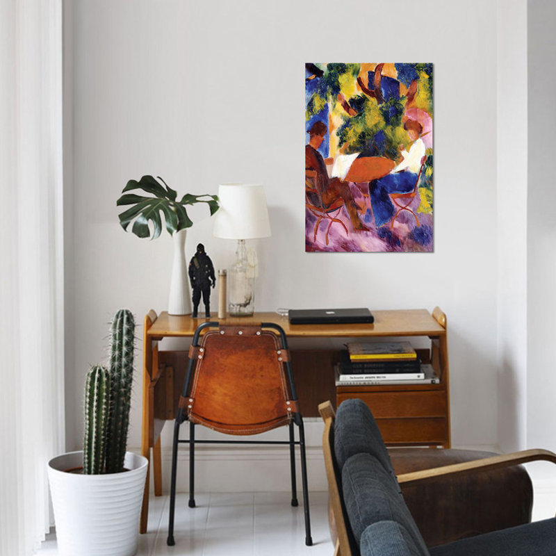 «At the Garden Table, 1930», reproduction sur toile, H 60 po x l 40po x P 1,5 po, Toile tendue, Pas de tapis