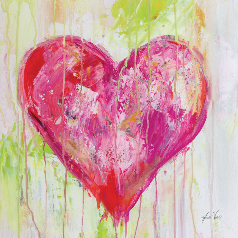 Lonely Heart by Jeanette Vertentes - Wrapped Canvas Painting, 30cm H x 46cm W x 3.8cm D