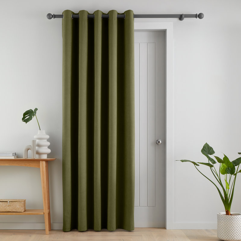Wilson Blackout Thermal Eyelet Door Panel, Green, 66cm W x 213cm L