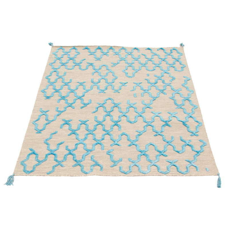 Tapis kaki clair à tissage plat Olszewski