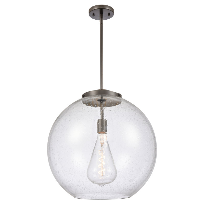Luminaire suspendu sphère 1 lumière DEL Ralph, Grainé, Bronze frotté à l'huile