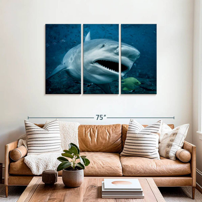 Brampt Bull Shark In Action, 36" H x 57" W