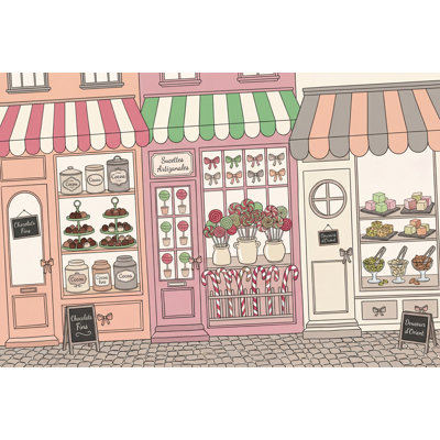 French Patisserie Wallpaper Candy Shop Removable Pastel Pink Wall Decor