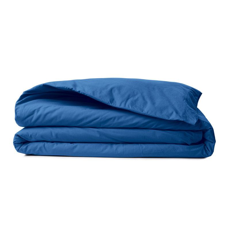 Luxurious 100% Cotton Ranforce Double Quilt Cover, 79 x 79 Inches | Soft Blue Color, 155 Thread Count, Button Closure | Machine Washable at 30°C | Perfect for Cozy Bedroom Aesthetics and Comfort