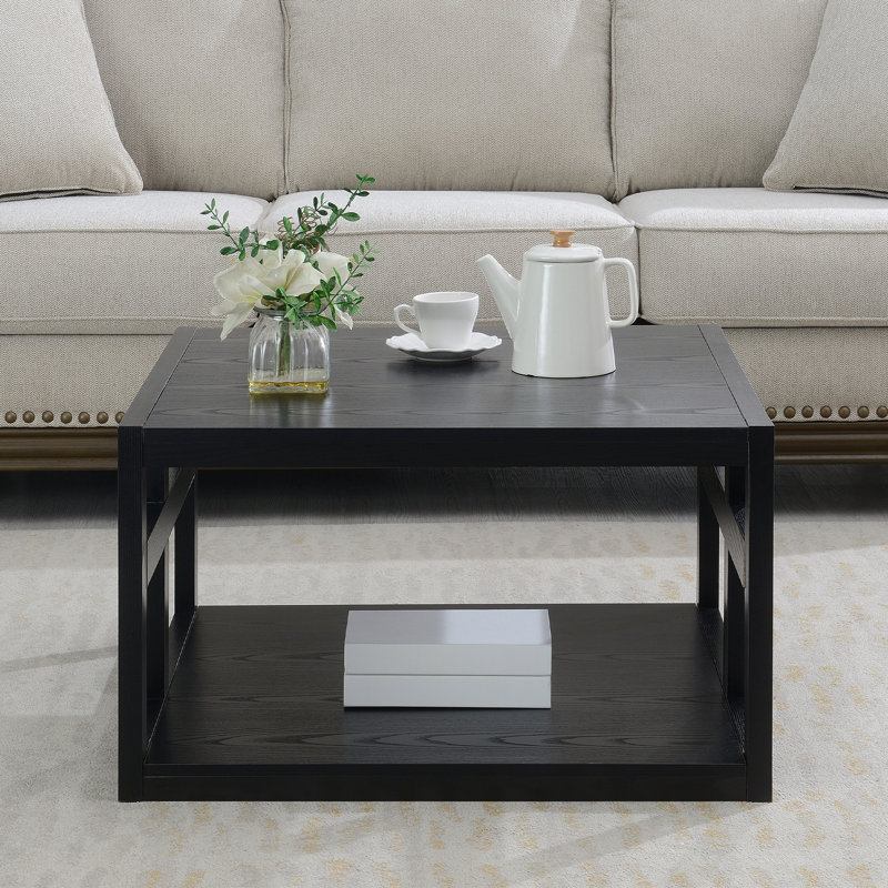 Gossett Floor Shelf Coffee Table, Black