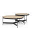 Tables basses Diana en marbre travertin avec métal noir mat