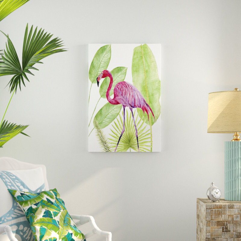 Tropical Flamingo I by Melissa Wang - Wrapped Canvas Painting, 91cm H x 61cm W, Wrapped Canvas
