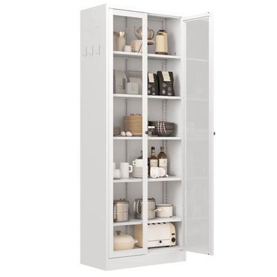 Durable Metal Pantry Cabinet - Easy Assemble, Multi-Use for Kitchen, Living Room, Bedroom by Ebern Designs