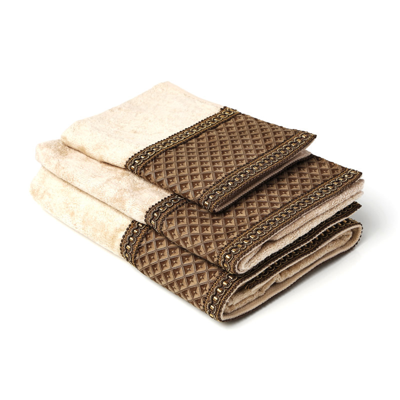 Ensemble de serviettes en polyester 3 pièces Amore