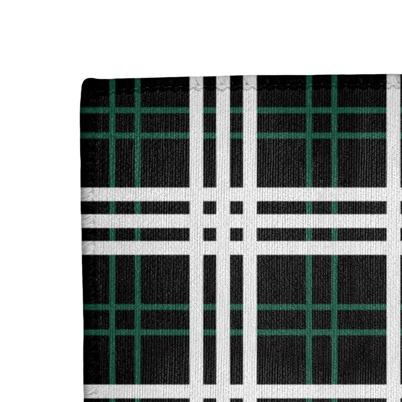 Tapis noir à carreaux, Rectangle 5 pi x 7 pi