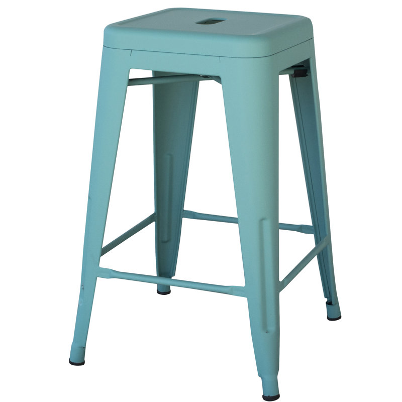 Koosis Counter Stool with Metal Frame, Counter Stool (24" Seat Height), 4
