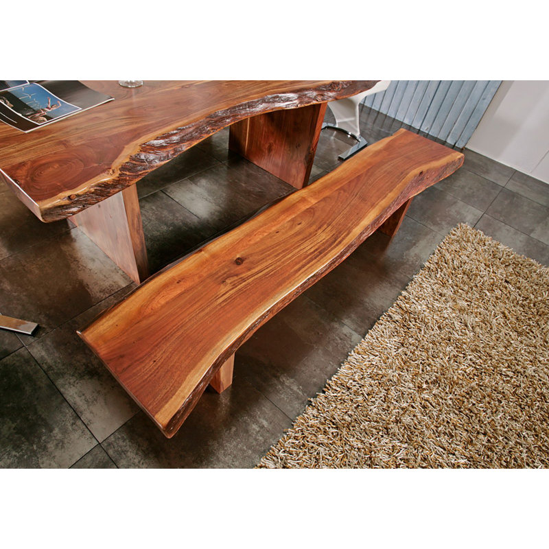 Freeform Solid Wood Bench, 45cm H x 235cm W x 93cm D